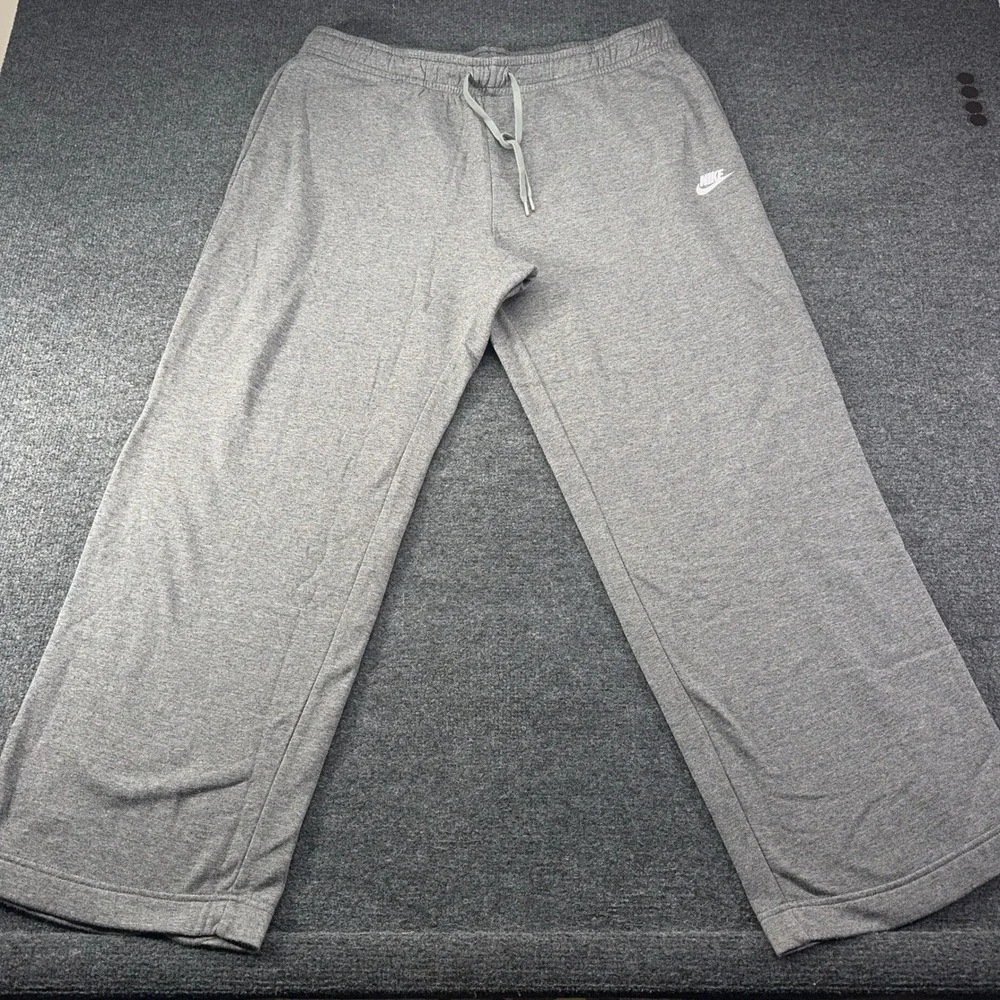 Nike Mens Sportswear Club Fleece Sweatpants Gray Open Hem XL EUC